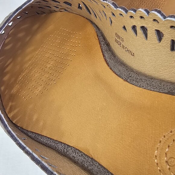 Cc Corso Como Bloue Perforated Eyelet Genuine Leather Ballet Flats 8.5M Metallic - Picture 10 of 12